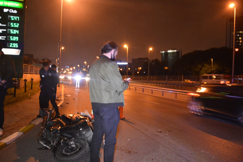 Devrilen motosikletten uyuşturucu çıktı