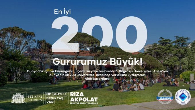 Dünya Sıralamasında İlk 200E Giren Boğaziçi Üniversitesine Başkan Akpolattan Tebrik