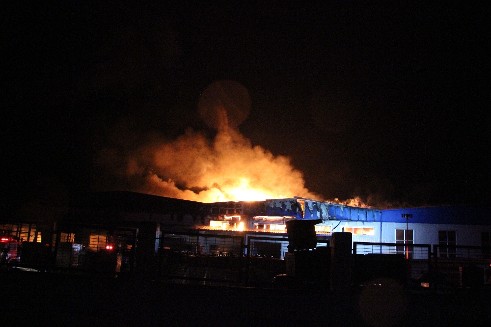 Düzcede Fabrika Yangını
