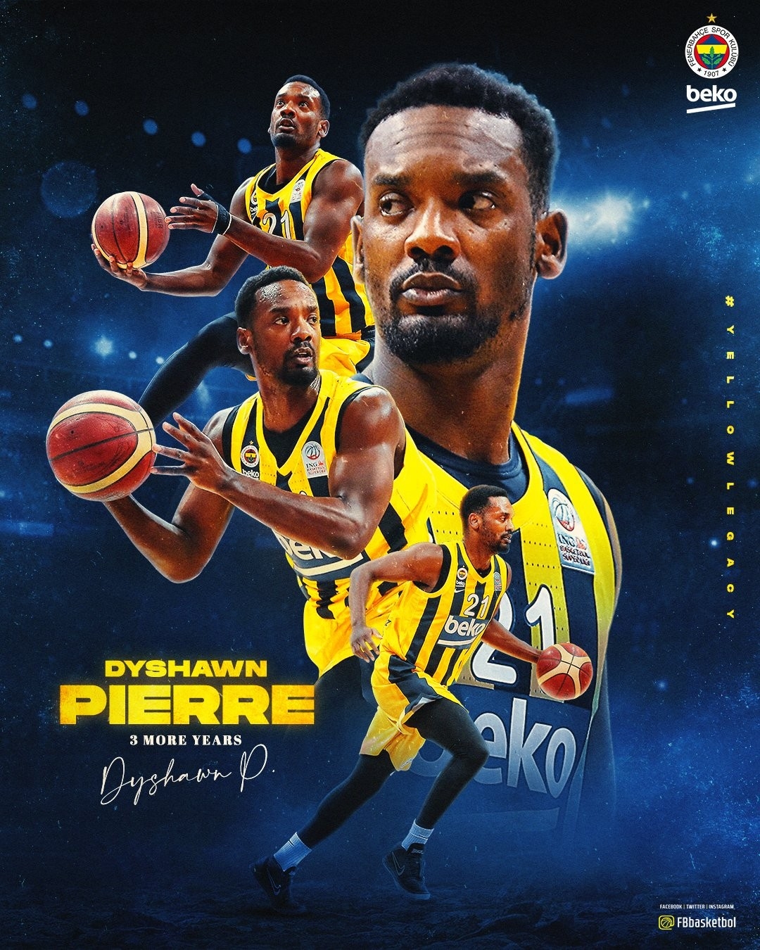 Dyshawn Pierre, 3 yıl daha Fenerbahçe’de