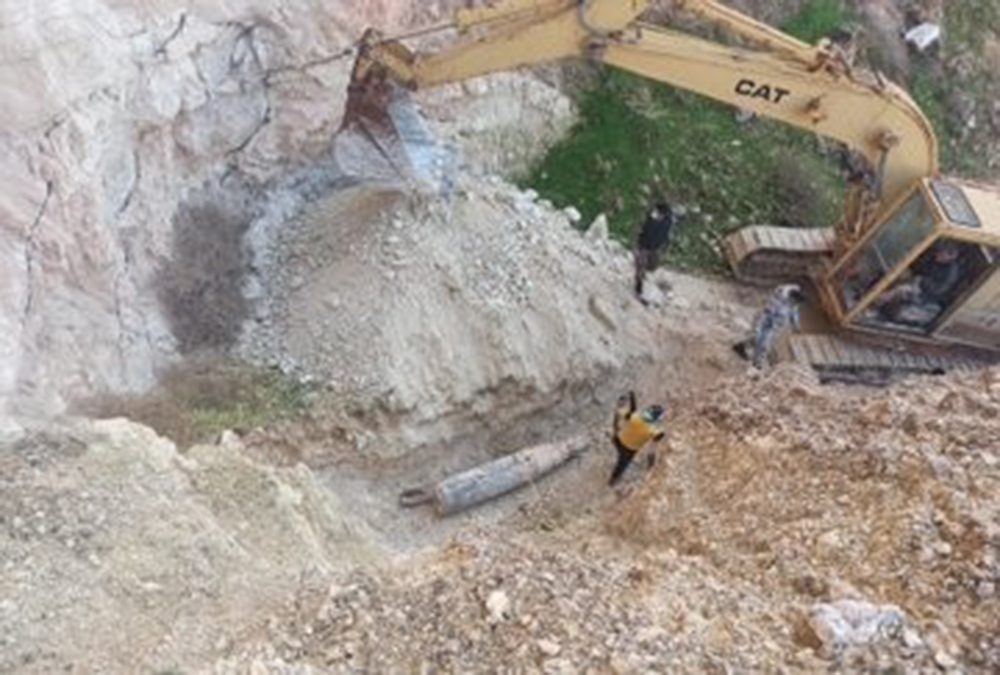 El-Bab şehir merkezinde yerin 5 metre altında 1 tonluk bomba bulundu