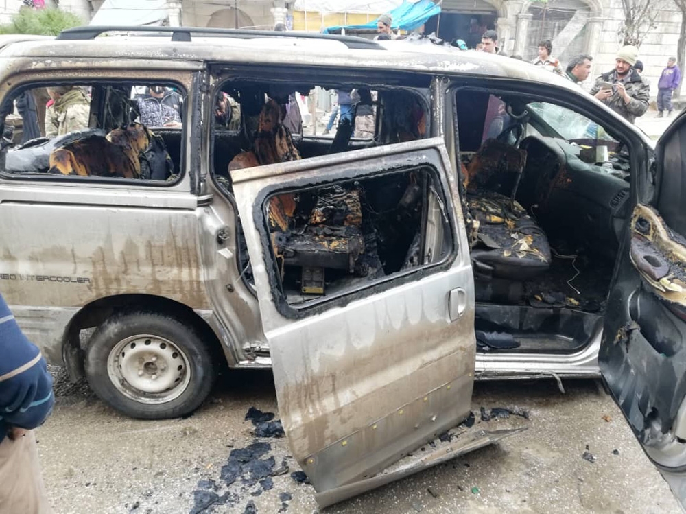 El Bab’da bomba yüklü araç patladı