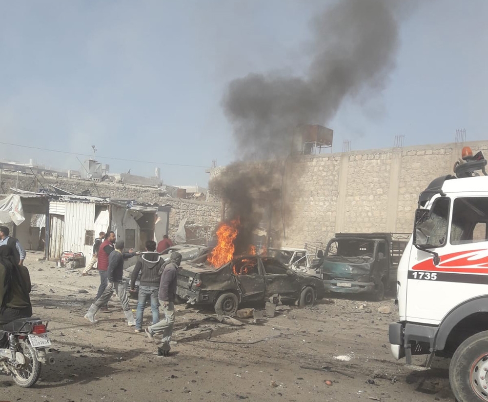 El Bab’da bombalı yüklü araç patladı