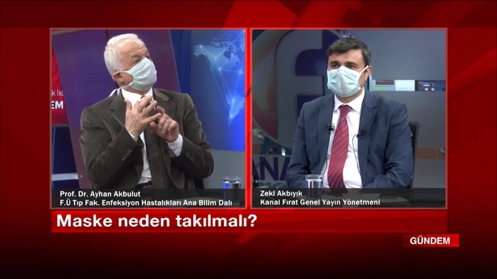 Elazığ’da televizyon programını maske takıp yaptılar