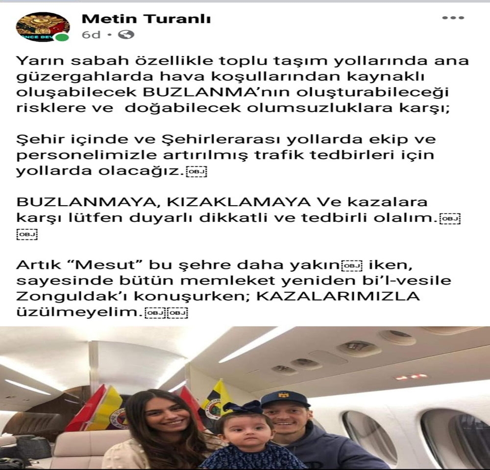 Emniyet müdüründen Mesut Özil’li paylaşımı