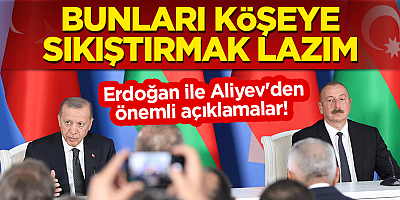 Erdoğan ve Aliyev'den açıklamalar:Tazminatını isteyip, bunları köşeye sıkıştırmak lazım!
