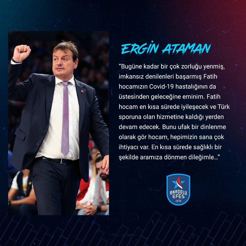 Ergin Ataman’dan Fatih Terim’e geçmiş olsun mesajı
