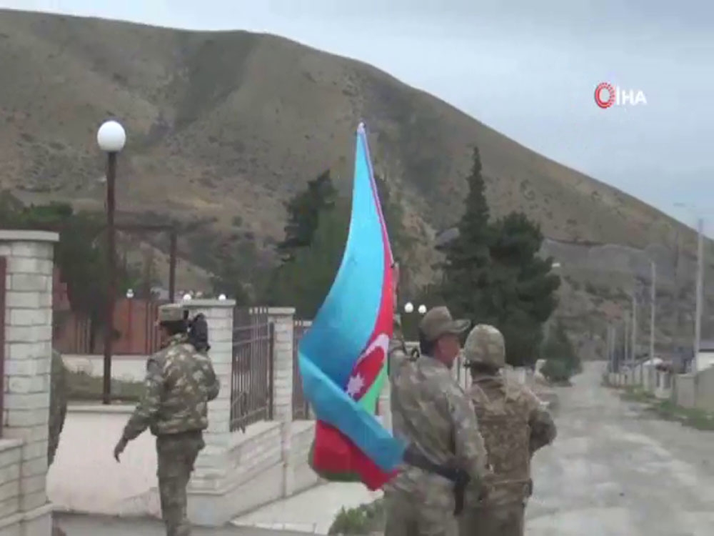 Ermeni işgalinden kurtarılan Talış köyünde Azerbaycan bayrağı dalgalandı
