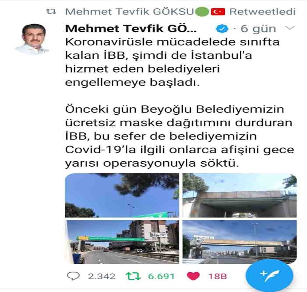 Esenler’de korona virüs pankartı konusu