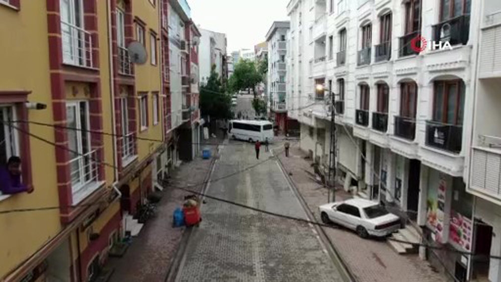 Esenyurt, yıkıp geçen sağanağın ardından havadan görüntülendi