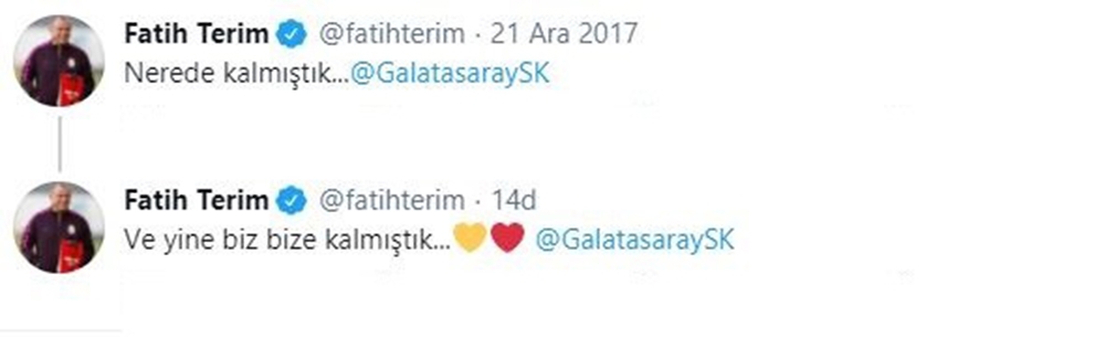 Fatih Terim’den ’Ve yine biz bize kalmıştık’ paylaşımı
