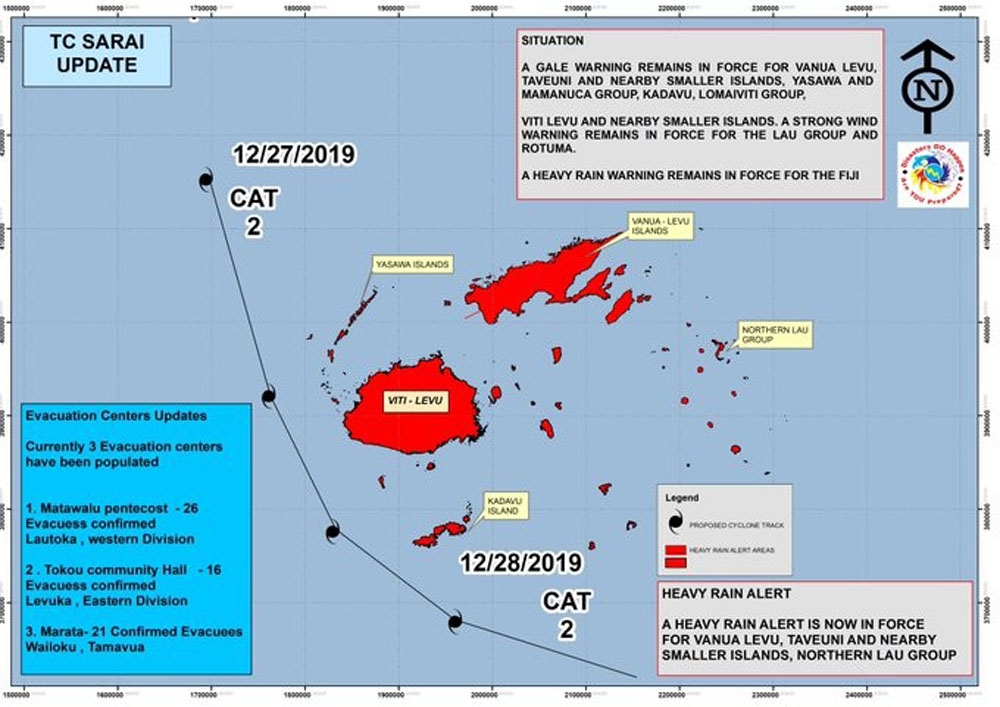 Fiji, Sarai Tropikal Kasırgasına Hazırlanıyor