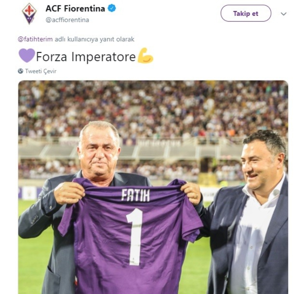 Fiorentina’dan Fatih Terim’e destek mesajı