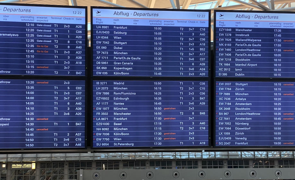 Frankfurt’ta fırtına nedeniyle 100 uçuş askıya alındı