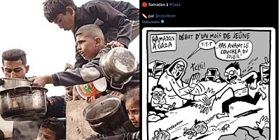 Fransız gazetesi Gazzelilerin açlıkla mücadelesiyle dalga geçti