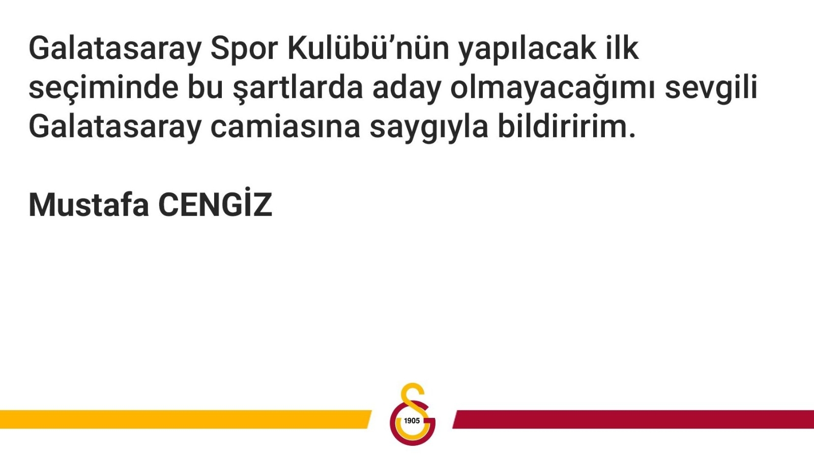 Galatasaray Başkanı Mustafa Cengiz aday olmayacak