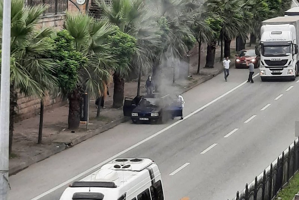 Giresun’da araç yangını korkuttu