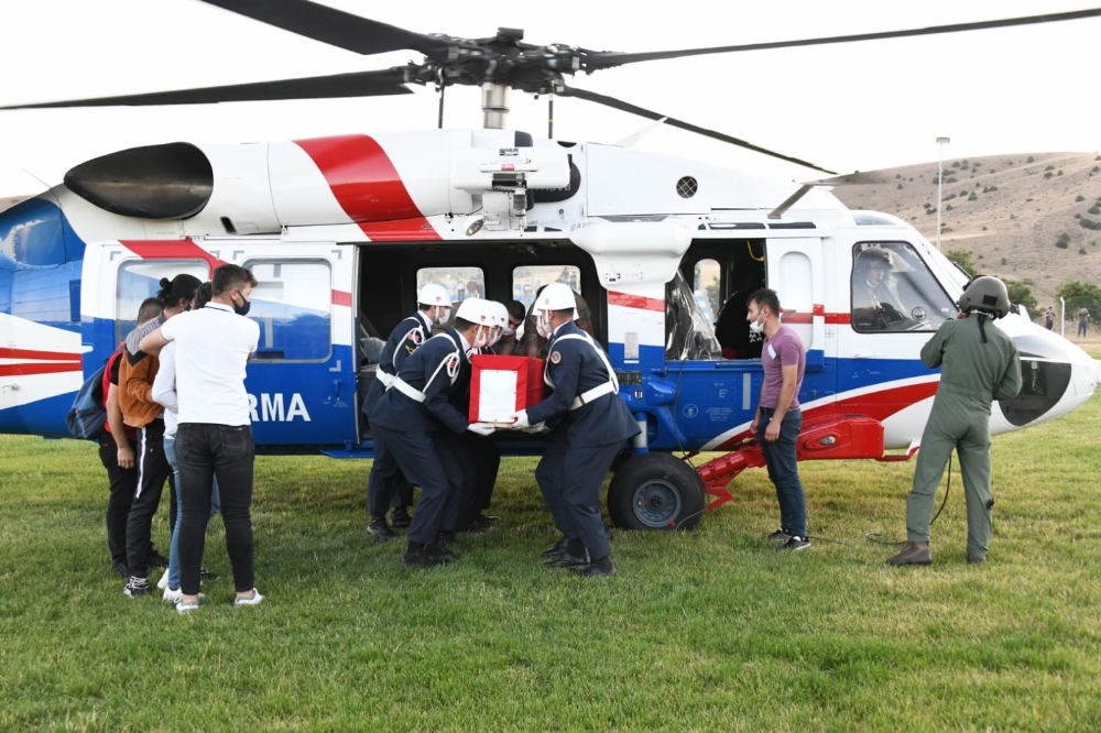 Giresun’da şehit olan uzman çavuşun naaşı memleketi Gümüşhane’ye getirildi