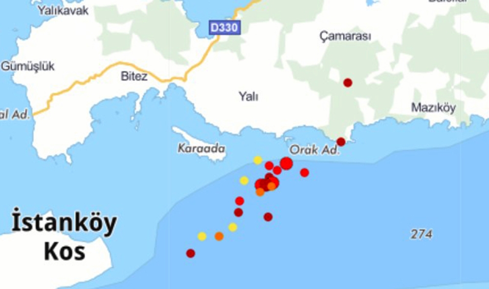 Gökova Körfezinde deprem hareketliliği