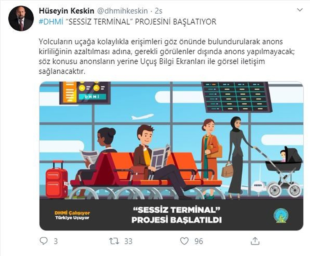 Havalimanlarında ‘sessiz terminal’ dönemine geçiliyor