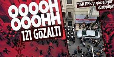  HDP'lilerden PKK/KCK'lılar için yürüyüş! 121 gözaltı
