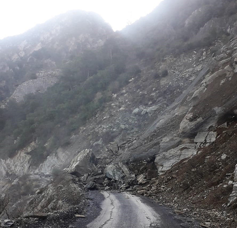 Heyelan anı kamerada