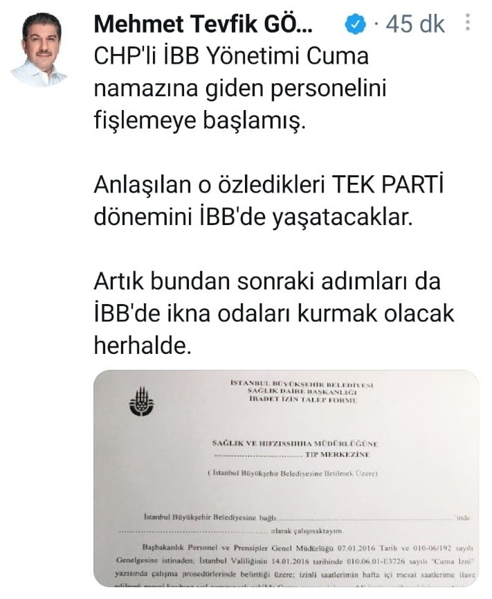 İBB’de Cuma namazına gidenlere ‘Fişleme’ iddiası
