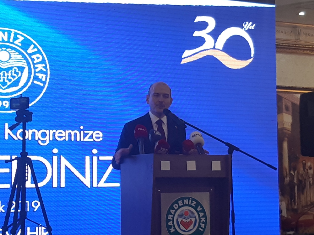 İçişleri Bakanı Soylu Karadenizliler Vakfı Genel Kurulunda Konuştu