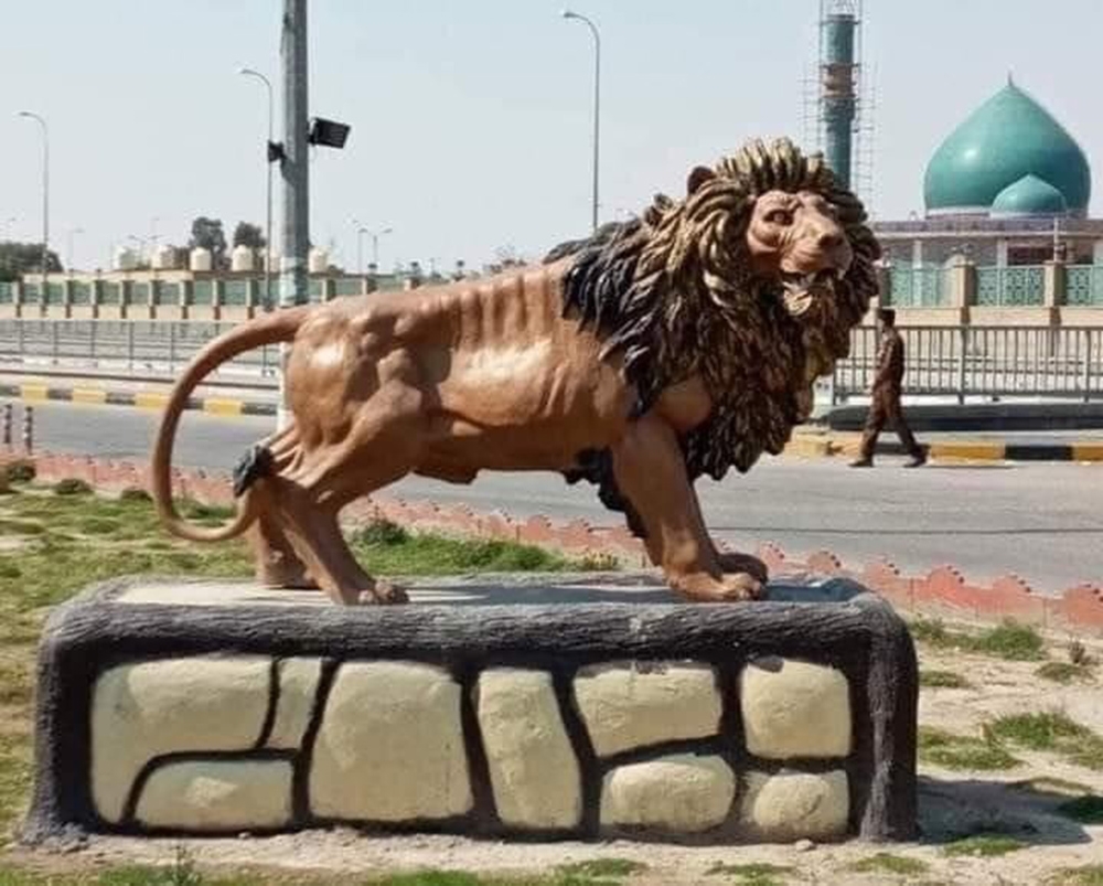 Irak’ta 65 bin dolara mal olan aslan heykeli tepkiye yol açtı
