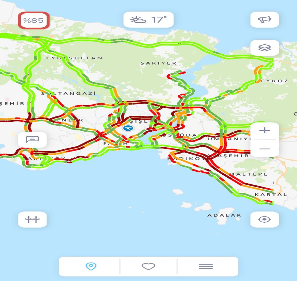 İstanbul trafiğinde yoğunluk rekoru