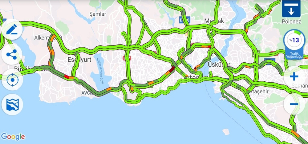 İstanbul’da cuma trafiğine korona etkisi