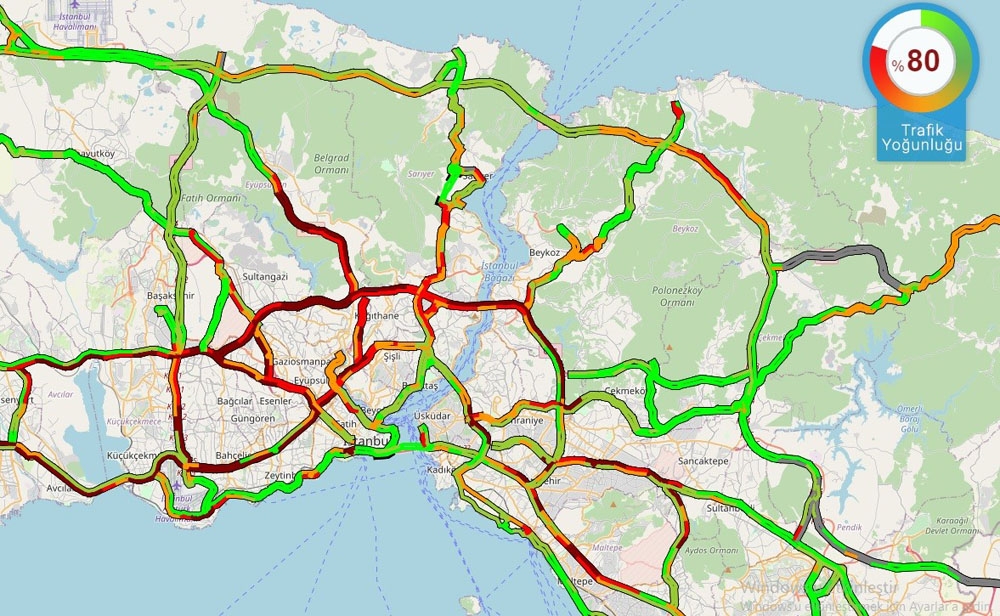 İstanbul’da kar trafiği, yoğunluk yüzde 80’e ulaştı