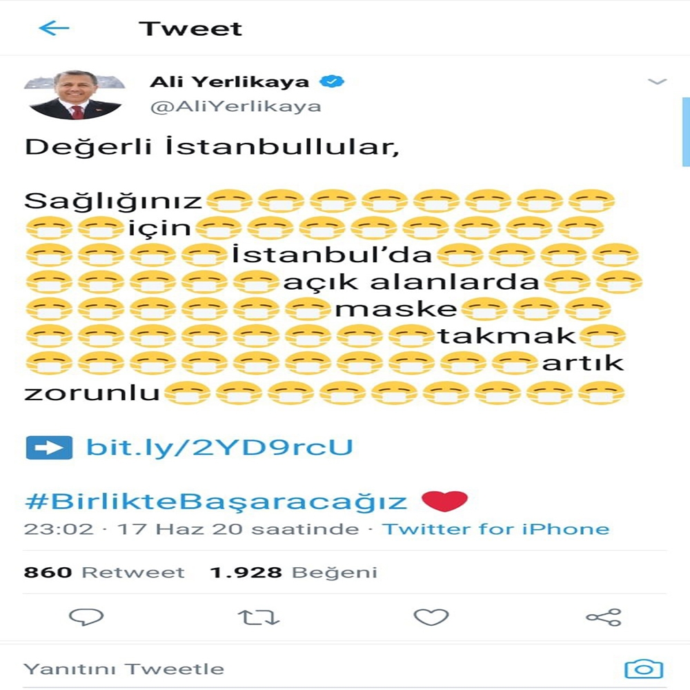 İstanbul’da maske takmak zorunlu hale geldi