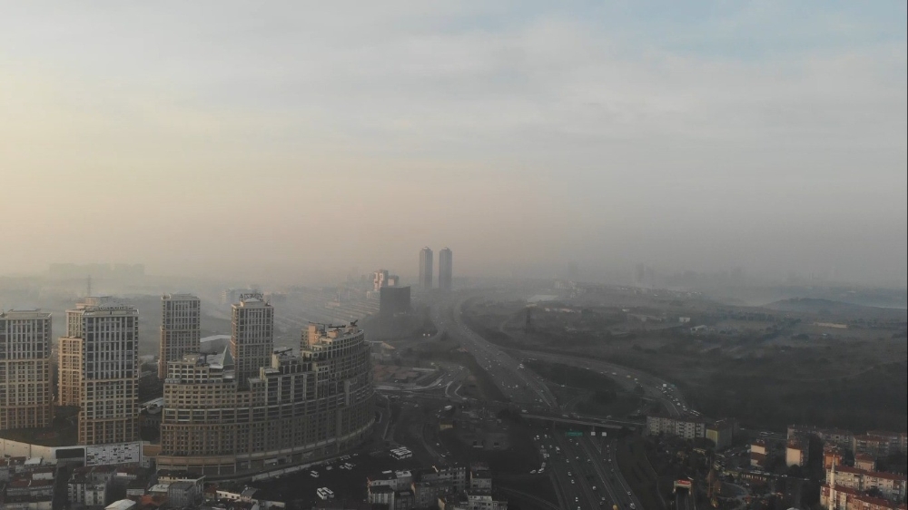 İstanbulda Sis Manzaraları, Havadan Görüntülendi