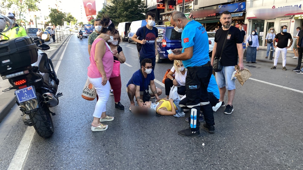 İstanbul’un göbeğinde genç kadının dehşeti yaşadığı kaza kamerada