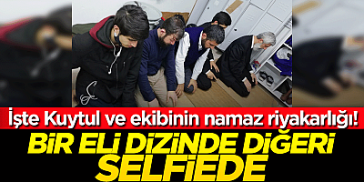 İşte Alparslan Kuytul'un namaz riyakarlığı! Bir eli dizinde diğeri selfiede