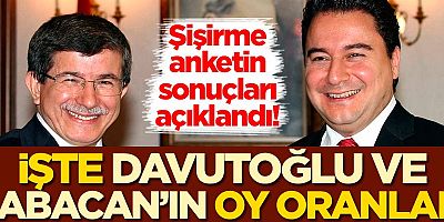 İşte Davutoğlu ve Babacan'ın oy oranları!