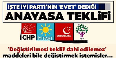 İşte İYİ Parti ve CHP'nin HDP ile birlikte hazırladığı yeni anayasa