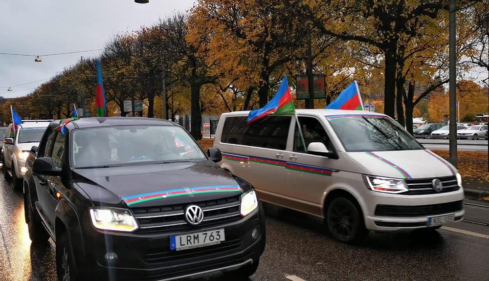 İsveç’te Azerbaycan’a destek konvoyu