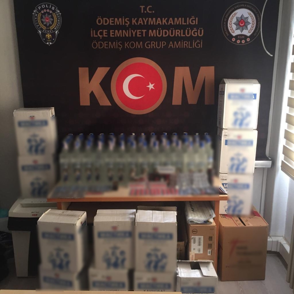 İzmir’de kaçak içki ve cinsel içerikli hap operasyonu