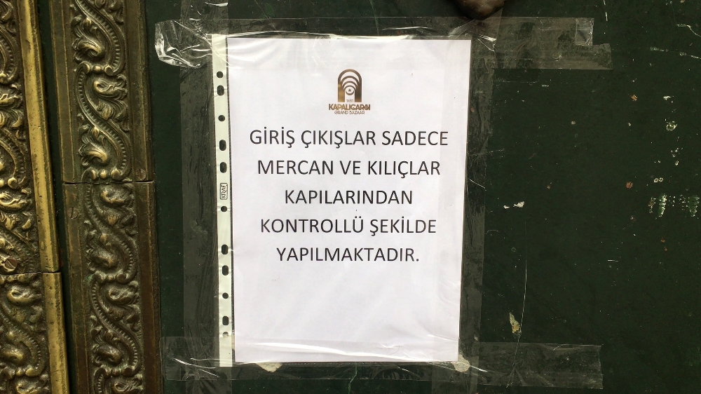 Kapalıçarşı korona virüs önlemleri kapsamında kapatıldı