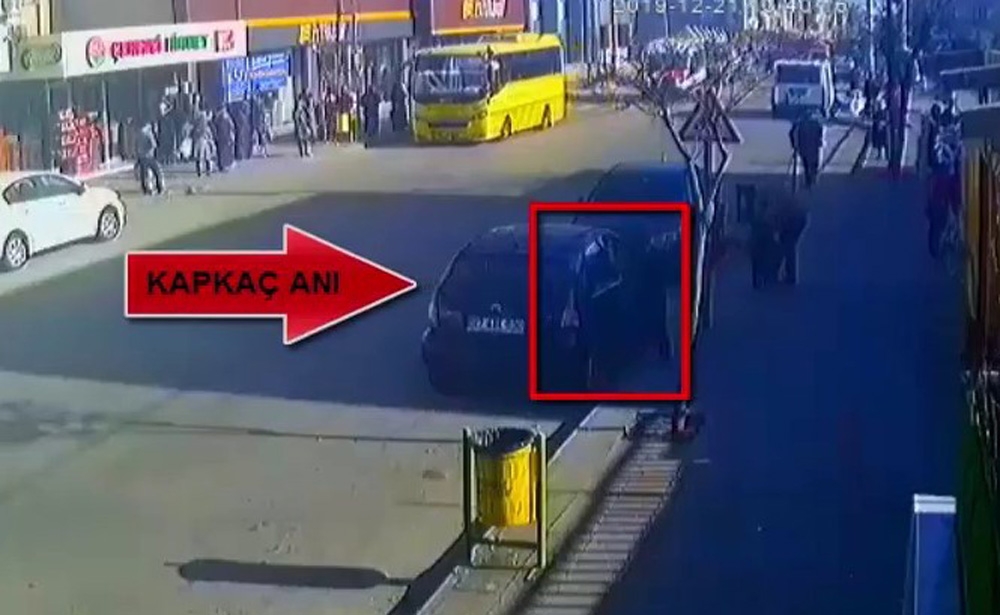 Kapkaç anı güvenlik kamerasında