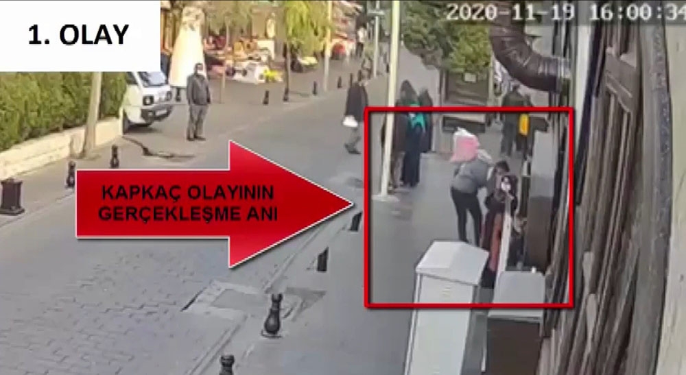 Kapkaççı önce güvenlik kameralarına sonra polise yakalandı