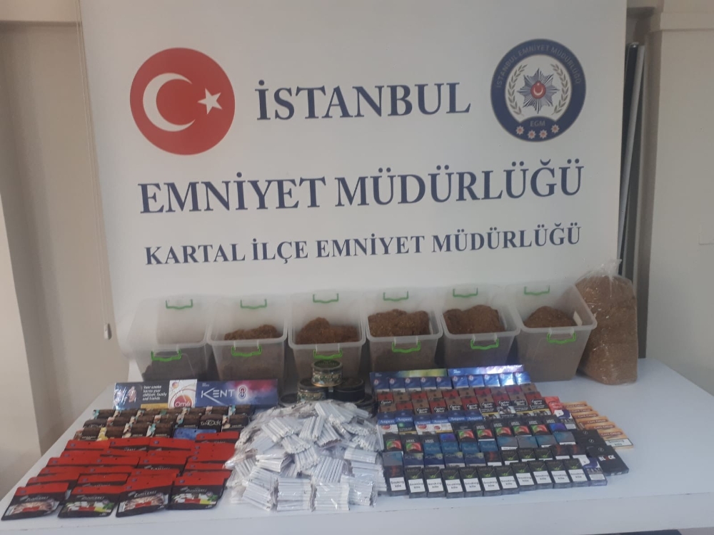 Kartal’da kaçak tütün ve sigara operasyonu
