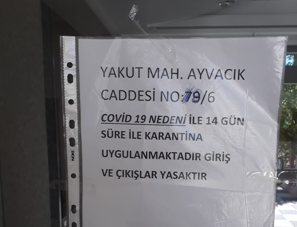 Kayseri’de bir daire karantina altına alındı