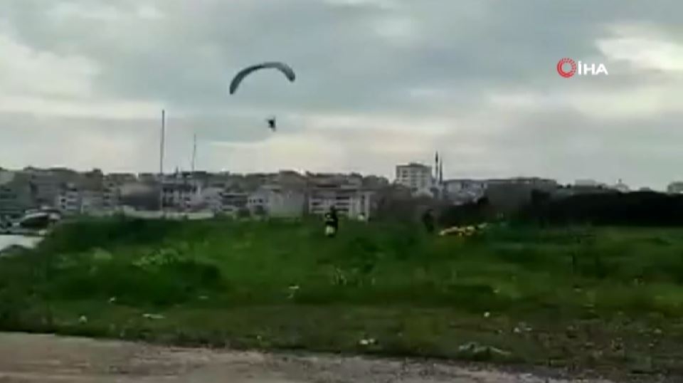 Kısıtlamada paraşütle uçuş yaptılar