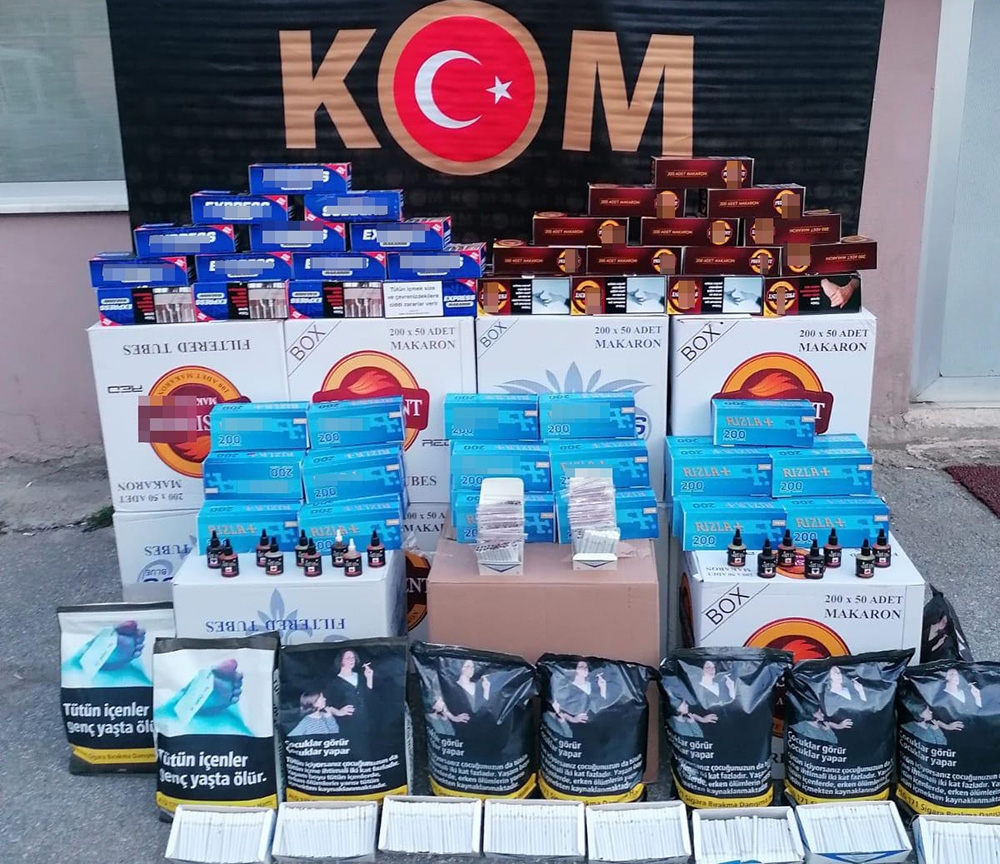 Kocaeli’de 152 bin 120 adet kaçak makaron ele geçirildi