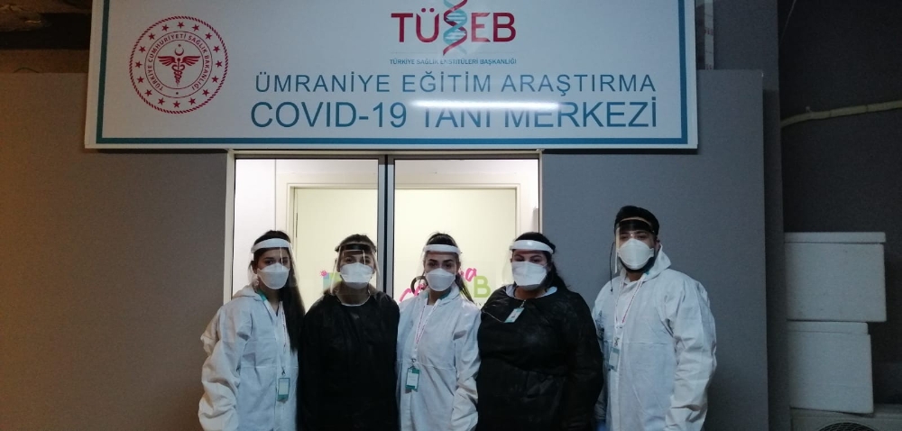 Korona virüs tanı merkezinin gönüllü savaşçıları ilk kez görüntülendi