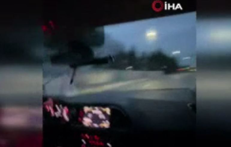 Küçükçekmece’de drift atan maganda kamerada