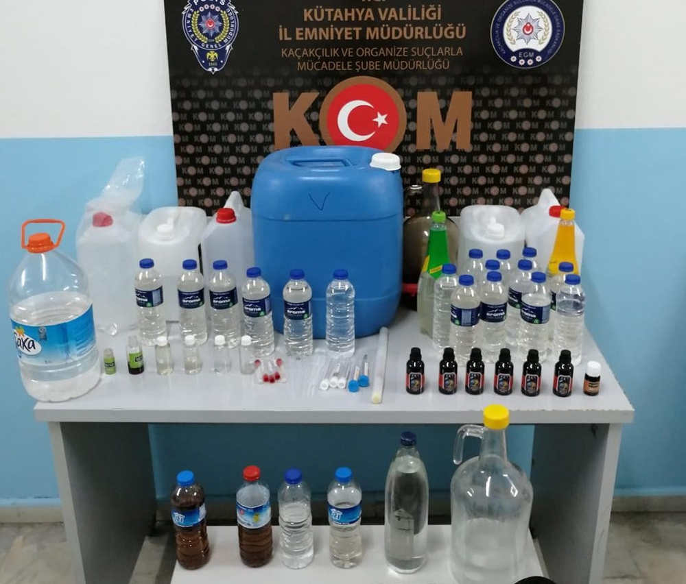 Kütahya’da 23,5 litre sahte içki ele geçirildi